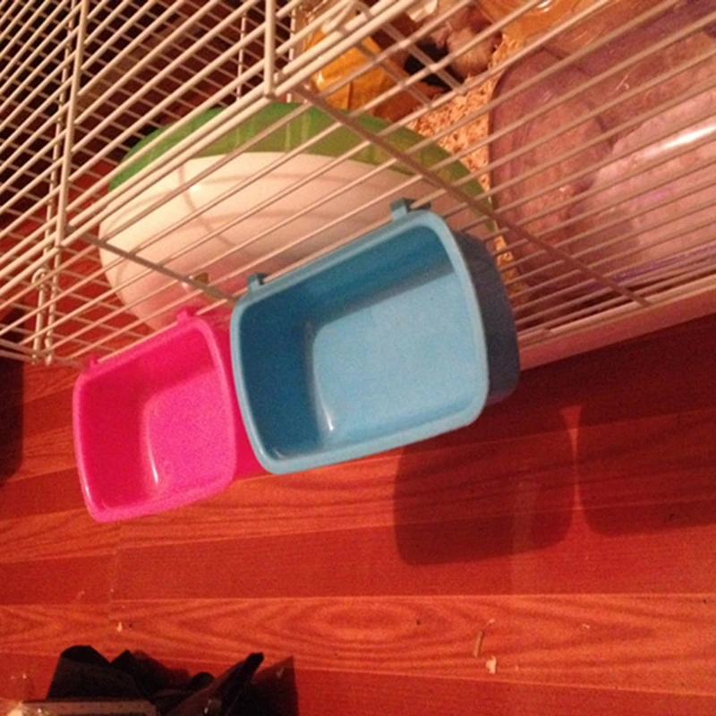 Alimentador comida hamster plástico tigela comida para animais estimação alimentação água com ganchos