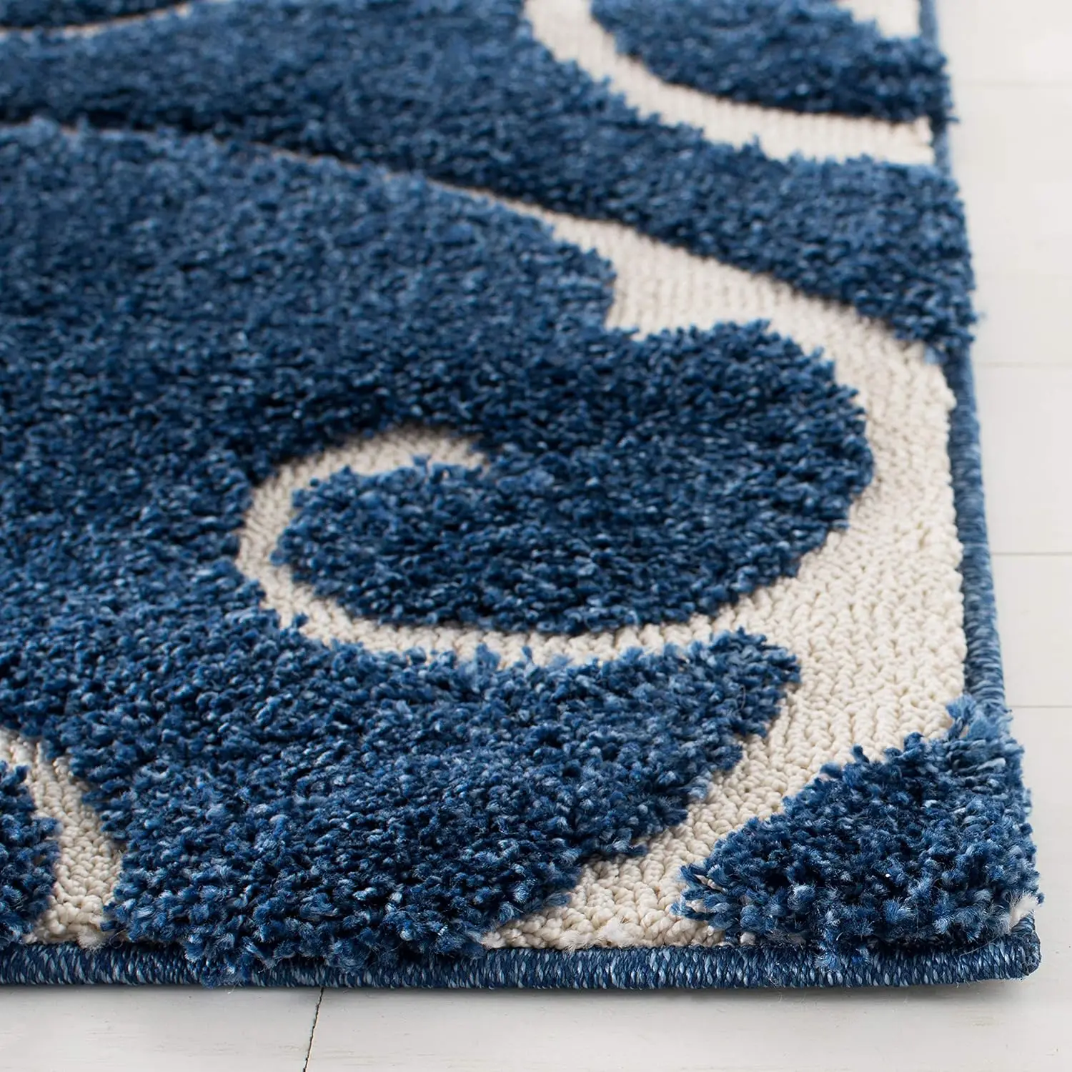 

Коврик Safavieh Florida Shag Collection Runner — 2 фута 3 дюйма X 9 дюймов, темно-синий и кремовый, конструкция прокрутки, не линяет и легкий уход, 1,2 дюйма