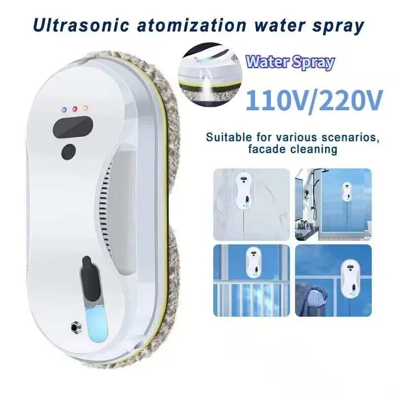 Auto‑Spray Window Cleaning Robot,Electric Glass Cleaner,Remote Control,360° Safety Rope Suction For High‑Rise Window Cleaning