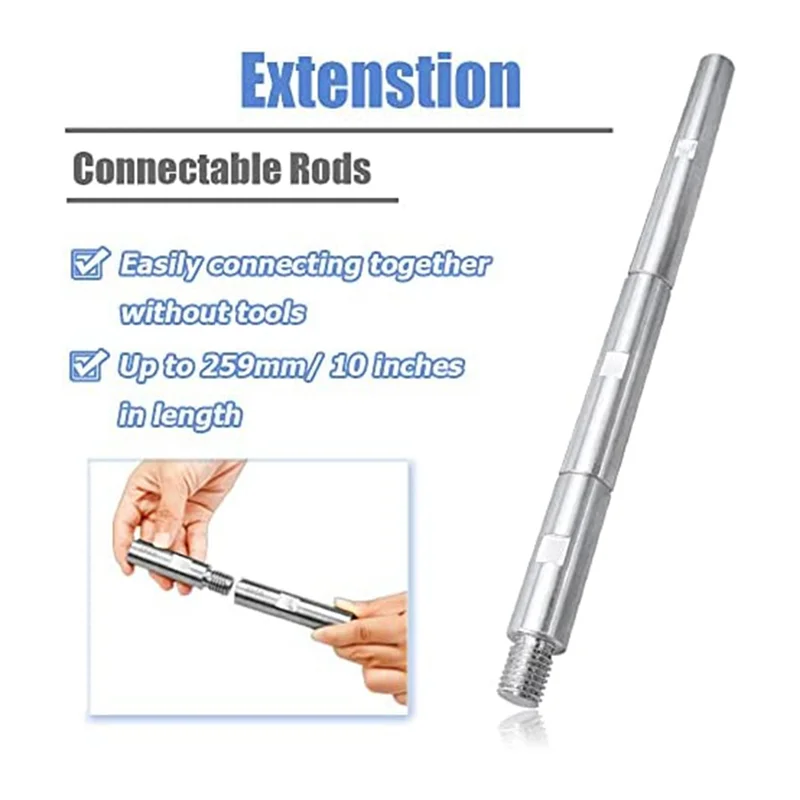 Abjs conjunto de bielas de extensão de moedor de ângulo, 3 peças, 5/8 em 11, extensão de placa de almofada de apoio de rosca para Polisher-3In/4In/5,5In