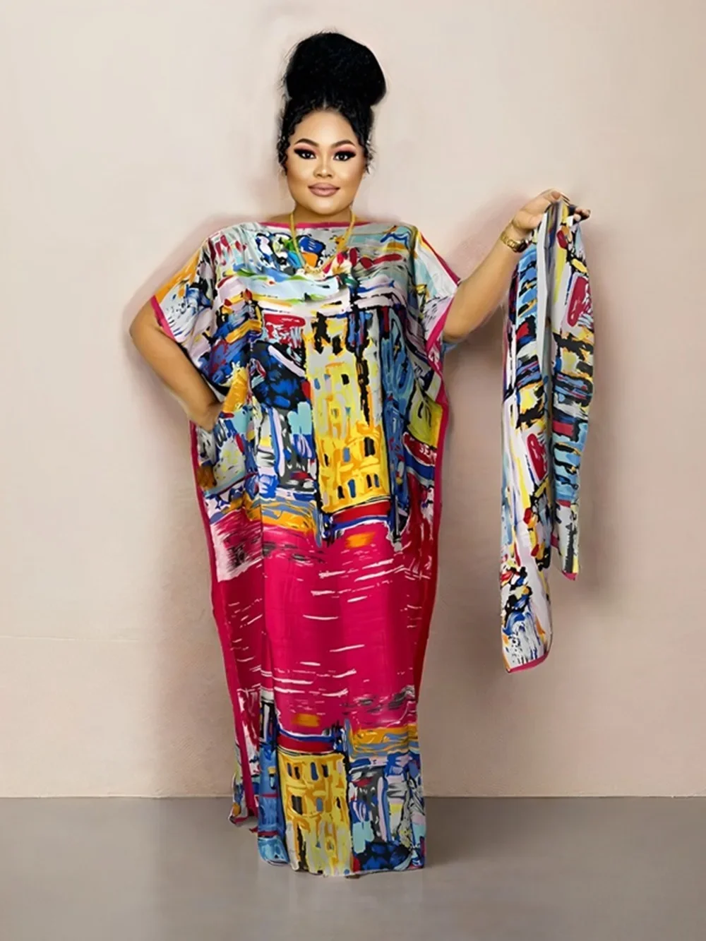

African Dashiki Print Dresses Floral Summer Casual Women Fashion