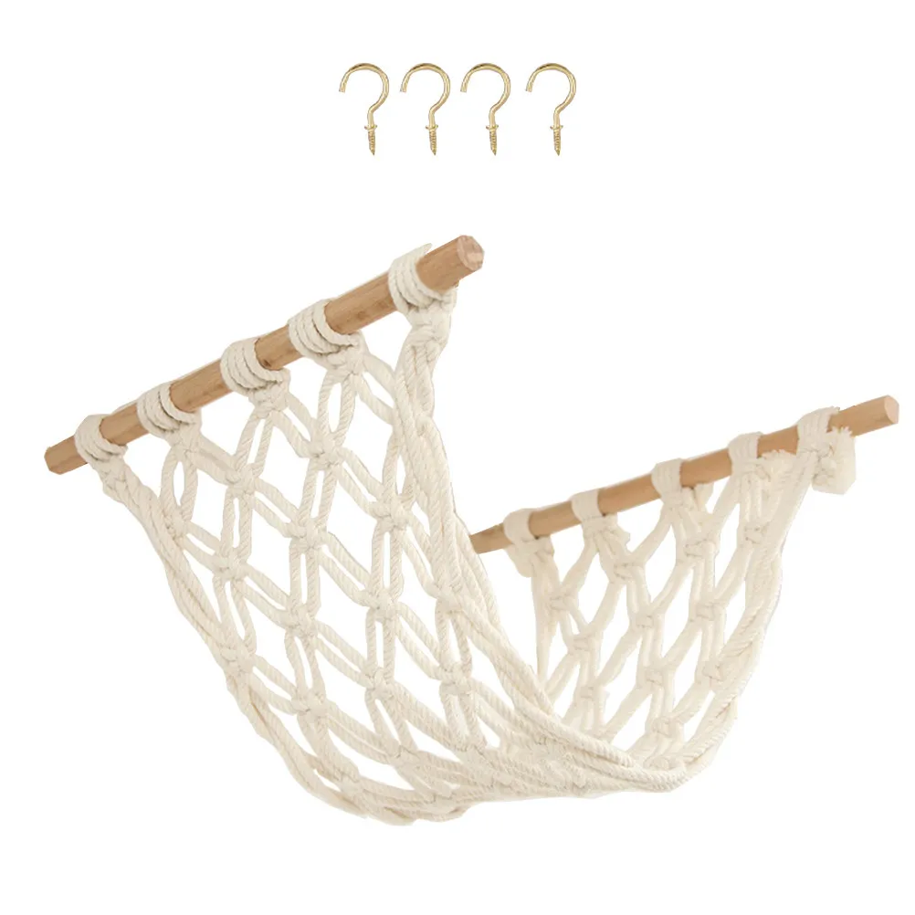 Macrame Hanging Kitchen Storage Hammock for Fruits and Vegetables Under Cabinet Organizer