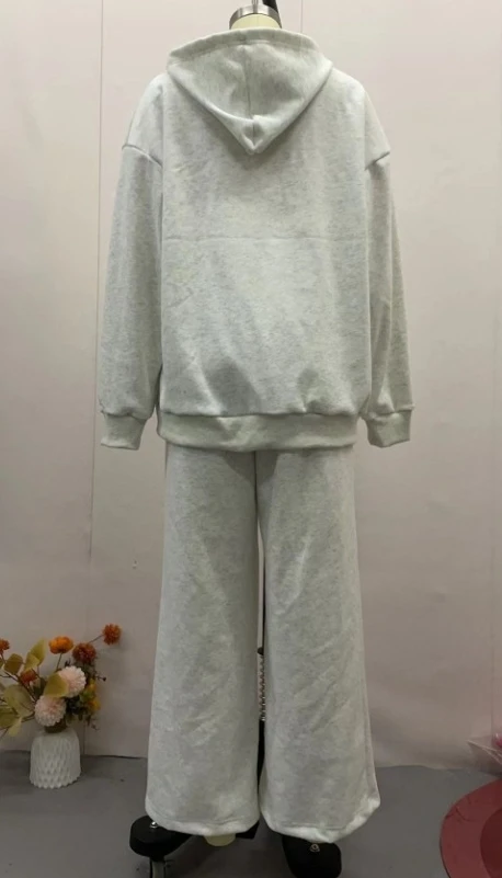 Conjunto de sudadera con capucha y pantalones deportivos informales para mujer, conjunto de pantalones informales para invierno, conjuntos de dos piezas