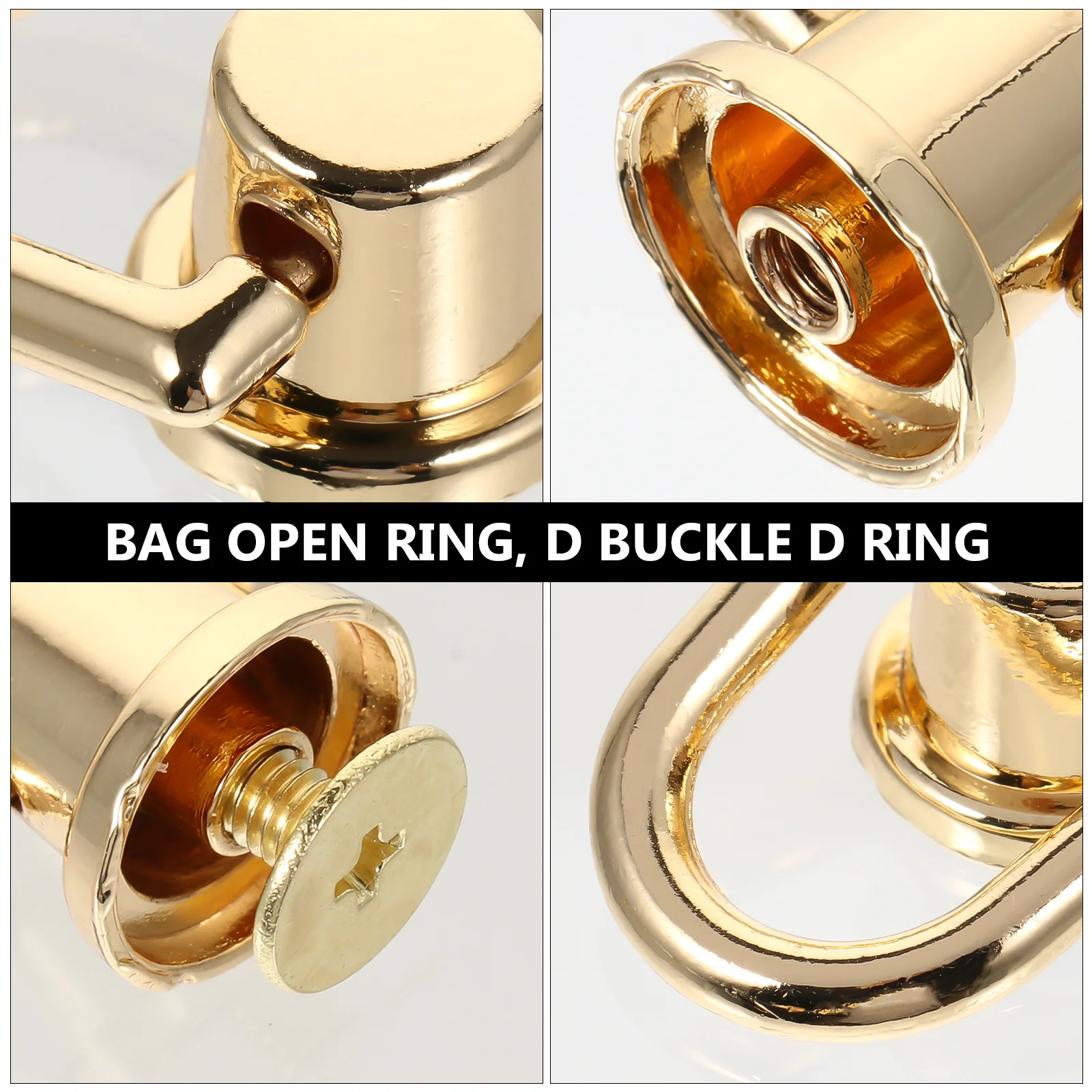 

Snap Buttons D-ring Shaped Buckle Hook Crafts Small Golden Alloy Embedded