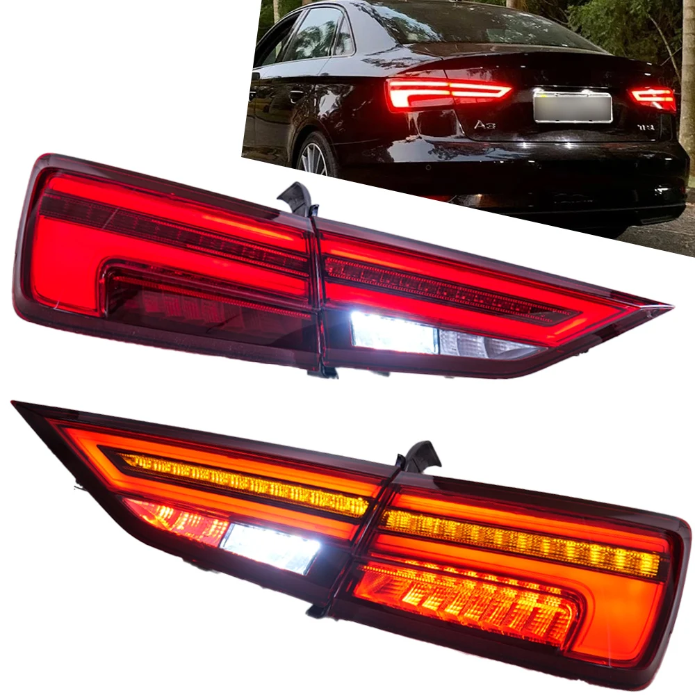 Auto-LED-Styling-Rückleuchten für Audi A3 Rückleuchten 2013-2019 DRL Sequenzielle Blinker Rückfahrlichter Autoteile