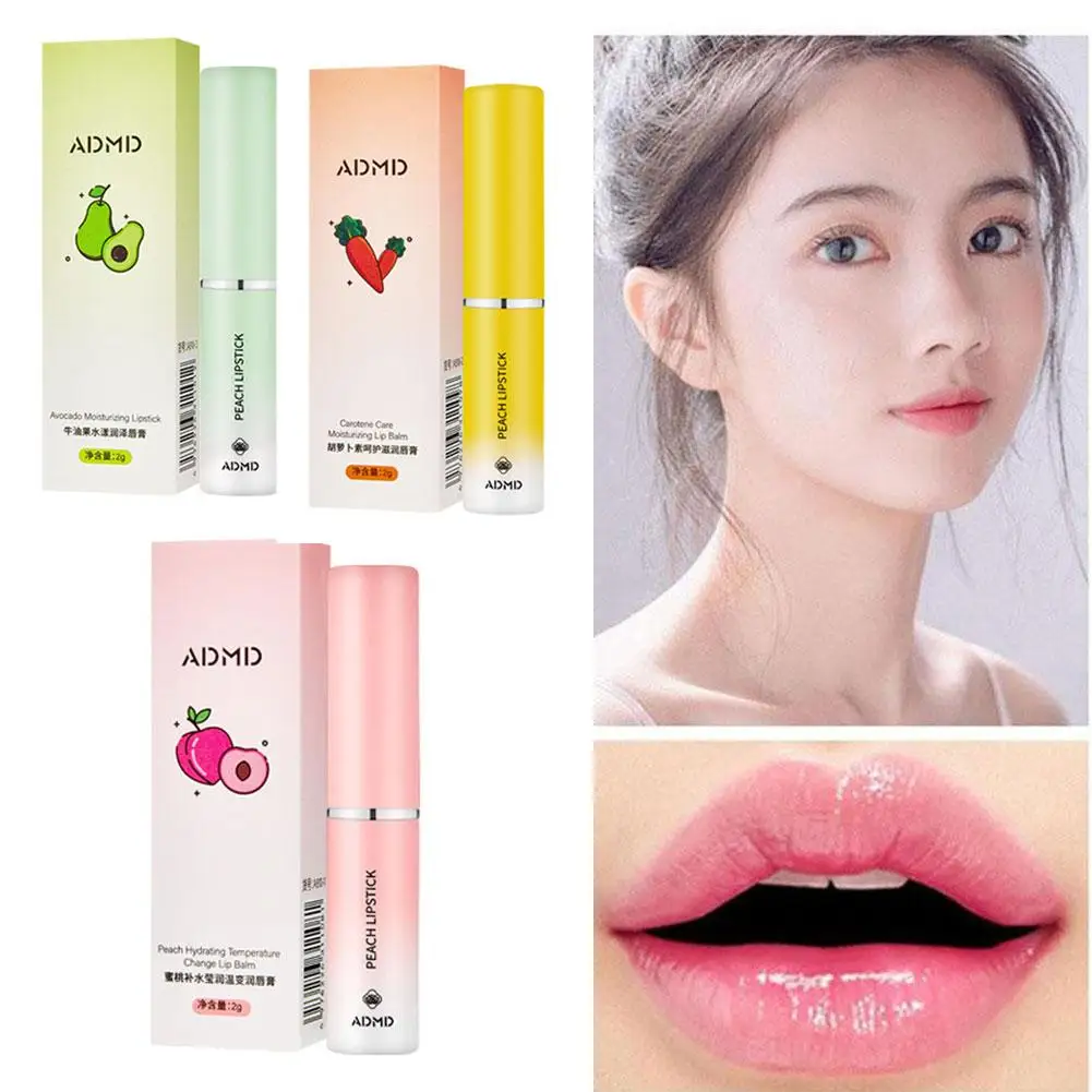 Pelembap bibir Z3N5 Lipstik lembut, pelembap bibir berubah suhu bergizi, minyak bibir retak halus, perawatan kering wanita, Kecantikan