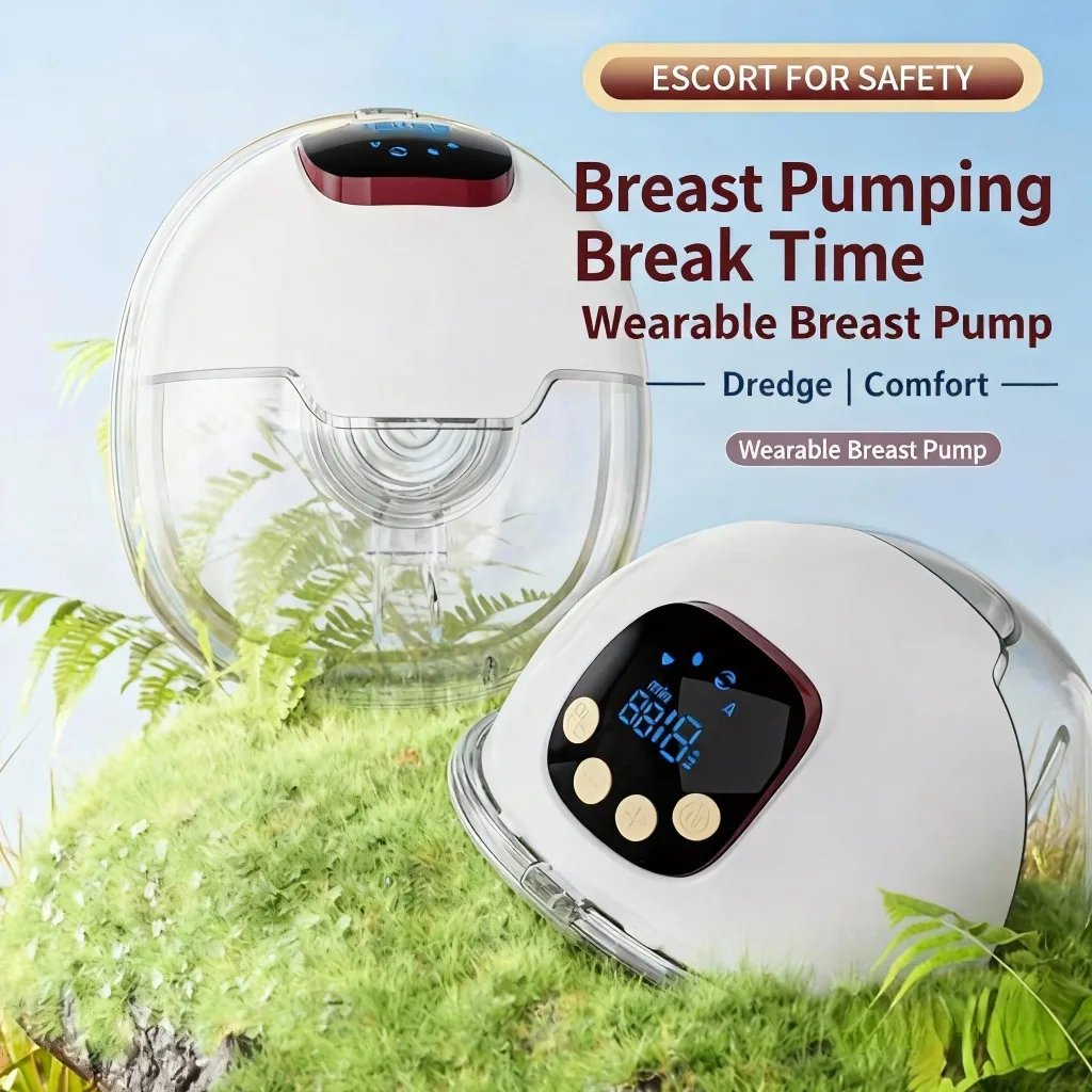 Portable Double Wearable Electric Breast Pump Hands-Free Milk Extractor 4 Modes 60 Levels Silent LED with Case for Breastfeeding