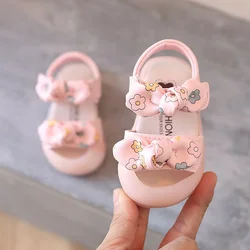 Baby Girl Shoes Flat Heels Kids Princess Shoes Summer Cute Bow Print Toddler Girl Sandals Zapatos De Niños 2 A 8 Años