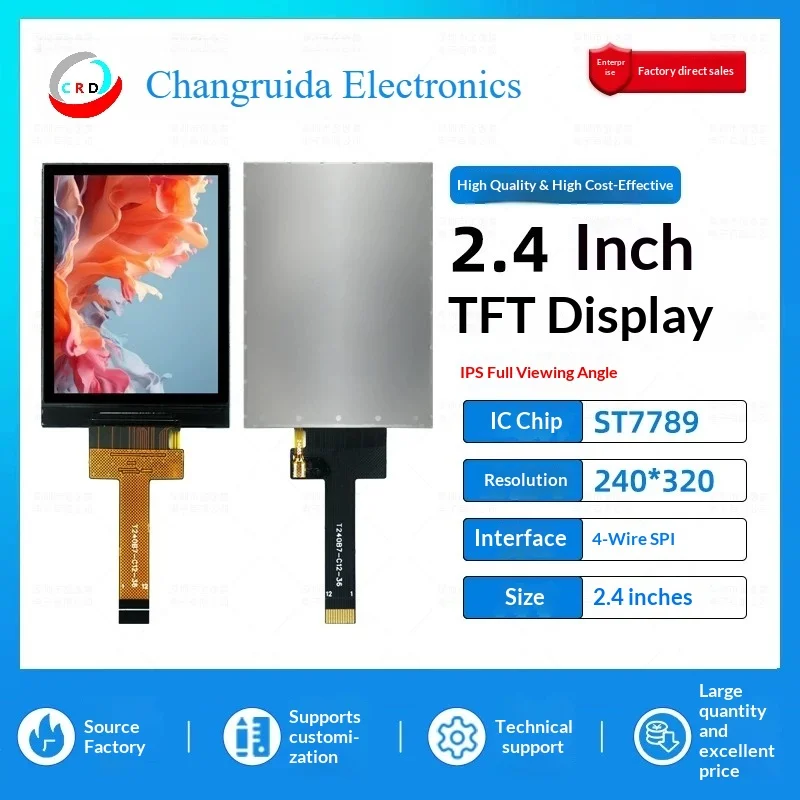 2.4-inch TFT LCD  ST7789 small 240x320 display LCD color SPI naked screen