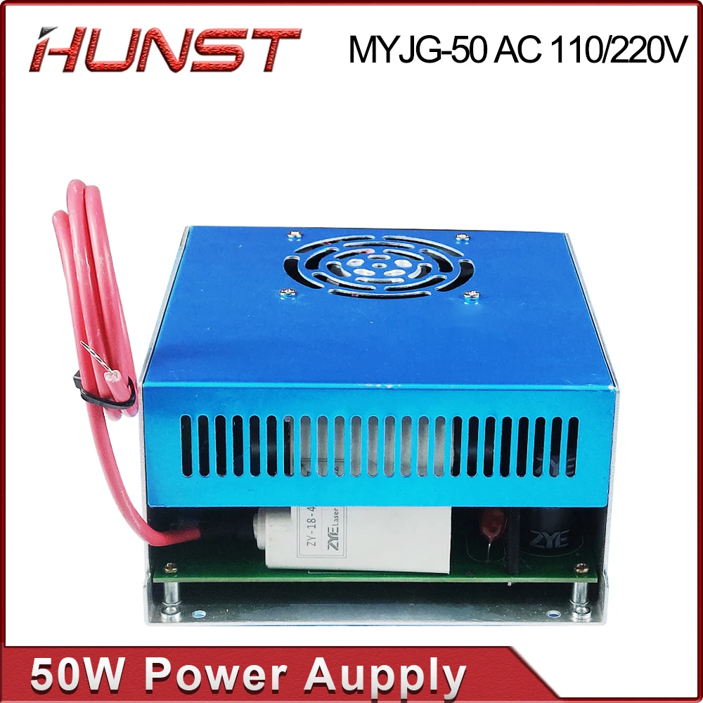 Imagem -02 - Hunst Myjg Co2 Fonte de Alimentação a Laser Gerador a Laser para 4060w 50w 110v 220v Co2 Máquina de Gravação Tubo de Vidro