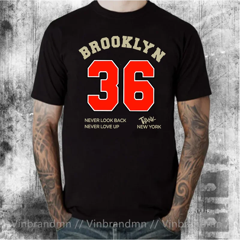 Fashion Brooklyn 36 T Shirt Men Summer Cotton Top Tee Shirt Casual New York Clothing Vintage Streetwear Harajuku y2K T-Shirt 티셔츠