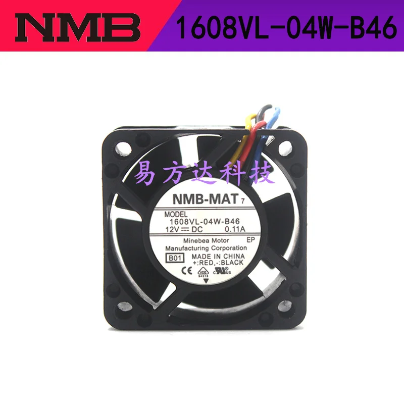 NMB 1608VL-04W-B46 B01 DC 12V 0.11A 40x40x20mm 4-Wire Cooling Fan