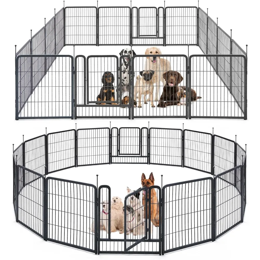 

mestyl Dog Playpen, 32" Height 16 Panels Outdoor Pet Play Pen, Big Dog Exercise Play Pen for Large/Medium/Small Dogs