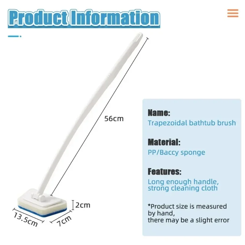 Bathroom Wall Brush Multi-function Cleaning Brush Long Handle Replaceable Household Bathtub Ceramic Tile Wall Glass Sponge Brush