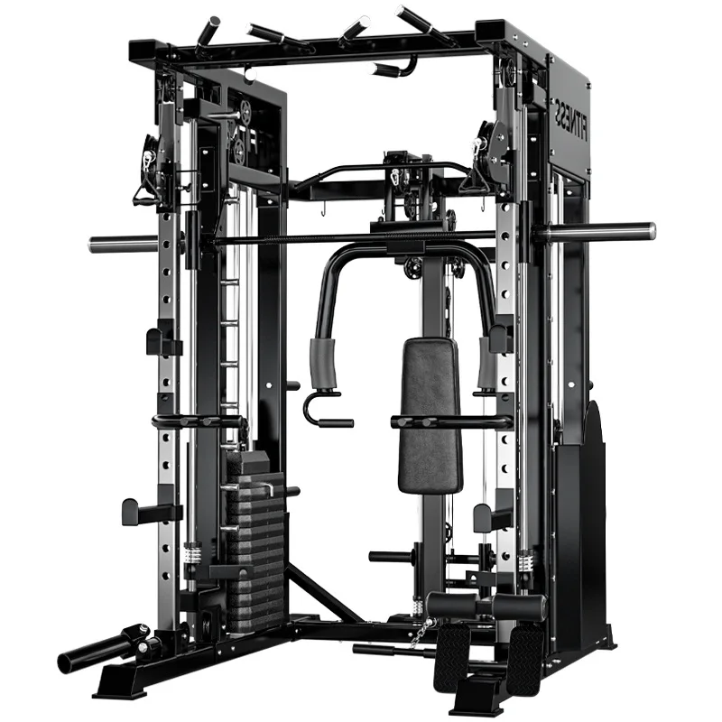 

Интегрированное тренировочное оборудование Smith machine, домашний фитнес, многофункциональный комбинированный набор, приседание, скамейка, пресс, козловая рама, птица