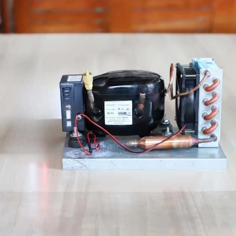 BD15HC DC Compressor Condensing Unit Mi-c-ro Refrigerator A-ir-cooled Refrigeration Unit 12V24V