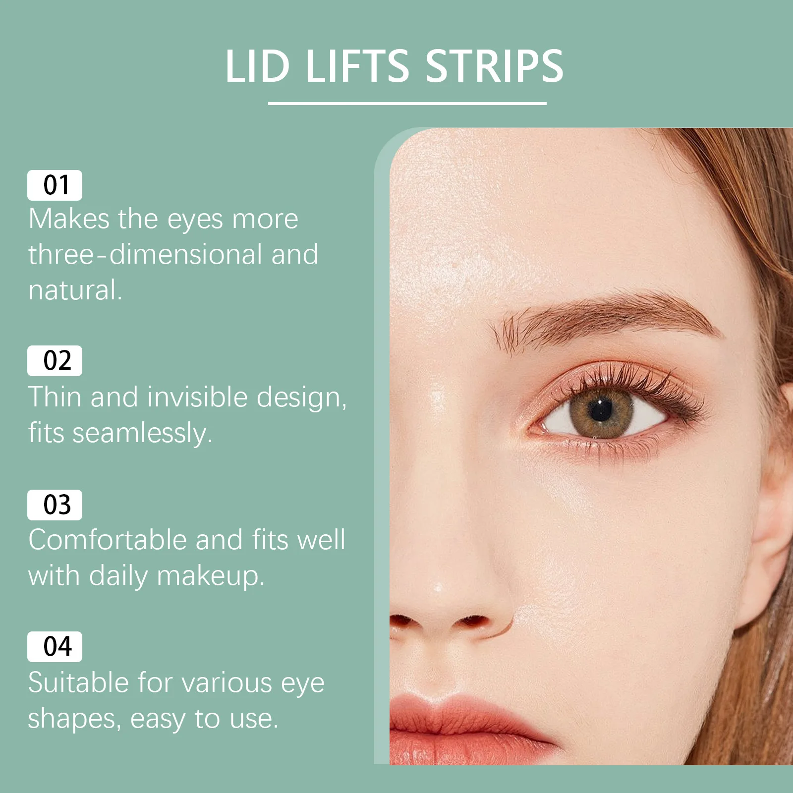 Eyelid Lift Strips Clear Shaping Big Eyes Lasting ที่มองไม่เห็น Natural Self-Adhesive Double Fold เทปตาสติกเกอร์แต่งหน้าเครื่องมือ