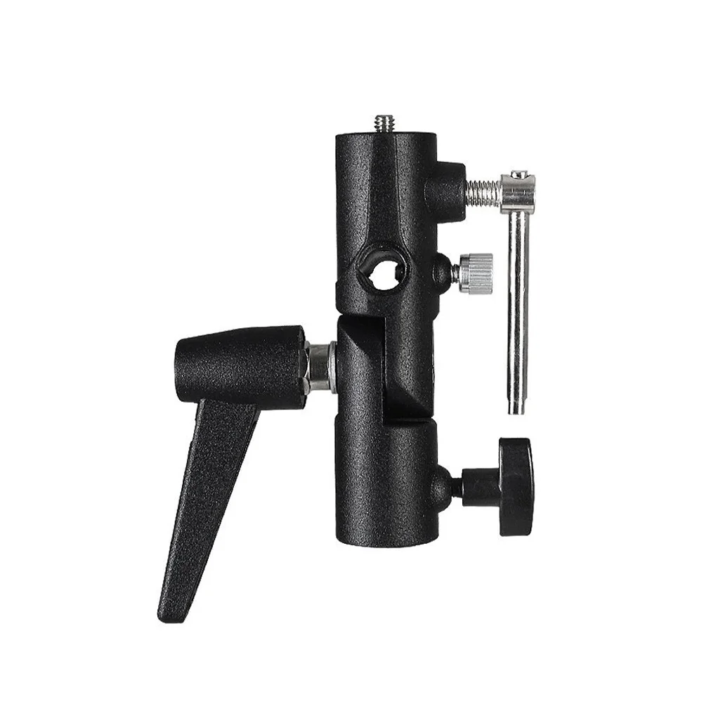 Flash Light Holder Bracket 1/4 3/8 Inch Screw Camera Tripod Mount Umbrella Swivel H Type Stand For Photography Rig Black