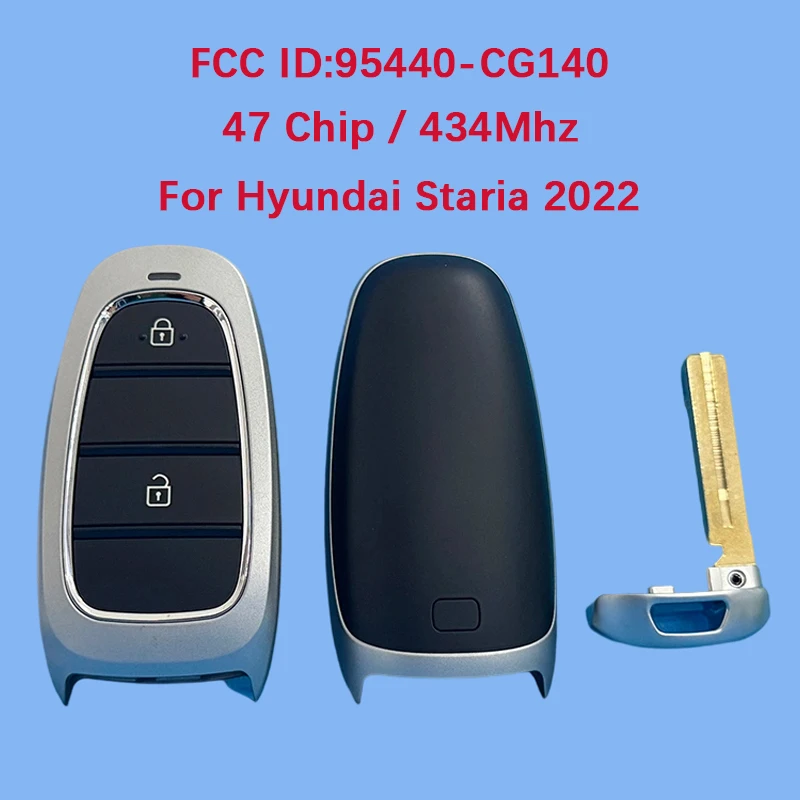 

CN020313 Послепродажный 2-кнопочный смарт-ключ с дистанционным управлением 47 чипов 433 МГц FCC ID 95440-CG140 Keyless Go для Hyundai Staria 2022