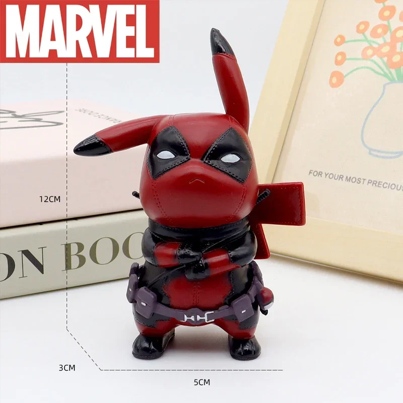 Deadpool Anime Figure Pikachu Cosplay Doll PVC Car Model Accessories Collect Decoration Ornaments Children Toys Birthday Gifts