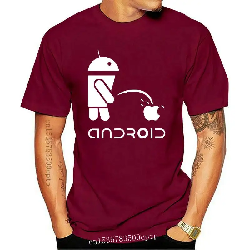 2022  Men T Shirts Android Robot Male t-shirt  Humor Logo Printed Funny T Shirt Short Sleeve Round Neck Ringer Tees