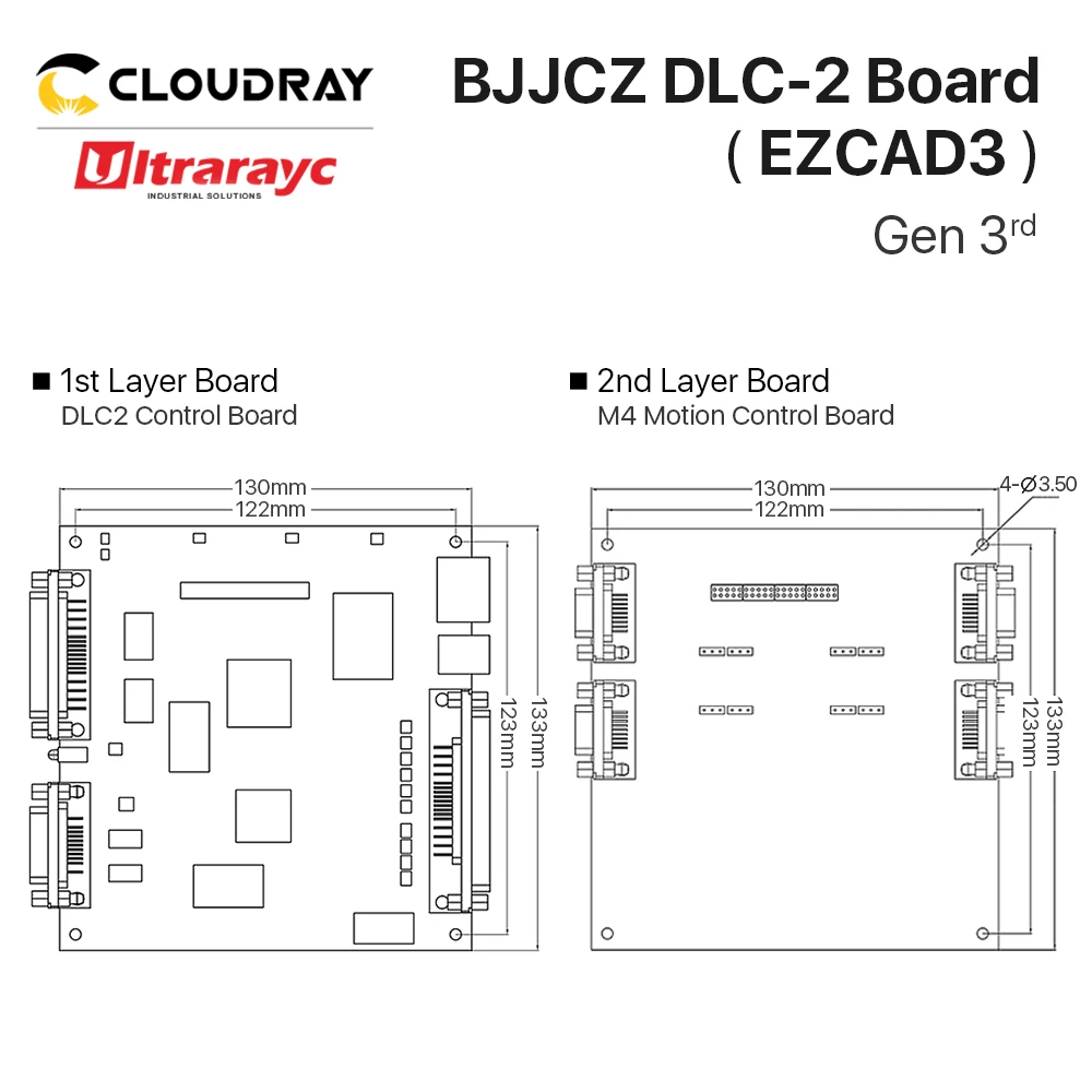 Panneau standard d'axe du panneau de commande DLC2-M4-2D d'Ultrarayc JCZ quatre avec la longueur 2.5D profonde gravent la fonction EZCAD3 pour marquer la machine