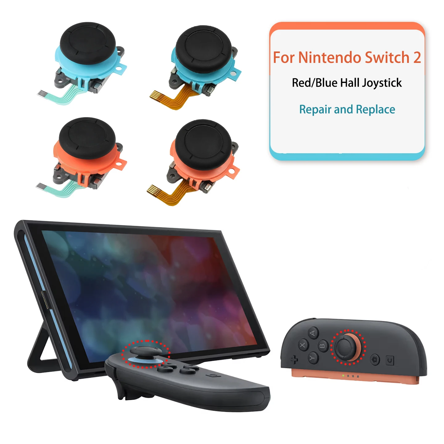 Ersatz-Halle-Joystick für Nintendo Switch 2 Joycon Analoger Daumenstick für NS Switch 2 Joycon Analog Thumb Stick Reparaturteile