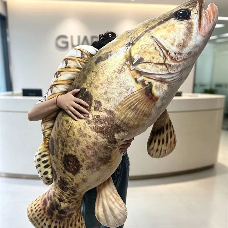 20-150cm Simulation Soft Giant Fish Plush Doll Pillow Tiger Spot Carp Mandarin Sea Fishing Stuffed Toy Home Decor Gift For Boys