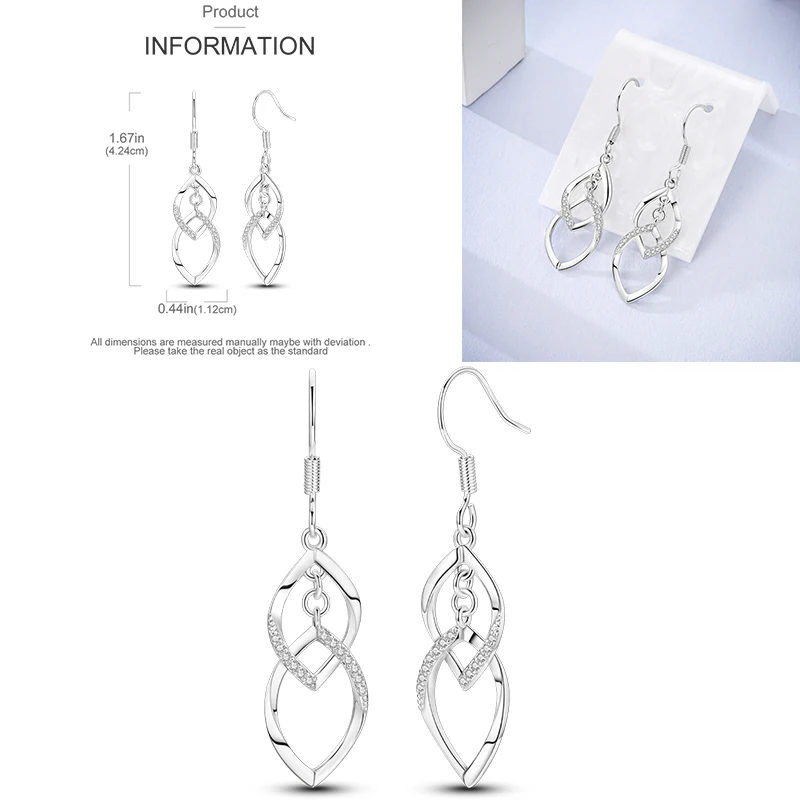925 Sterling Silber Hängeohrringe Erdbeere Mond Kolibri Kleeblatt Libelle Ozean für Frauen Mädchen Geburtstag Schmuck Geschenk – Detail 12
