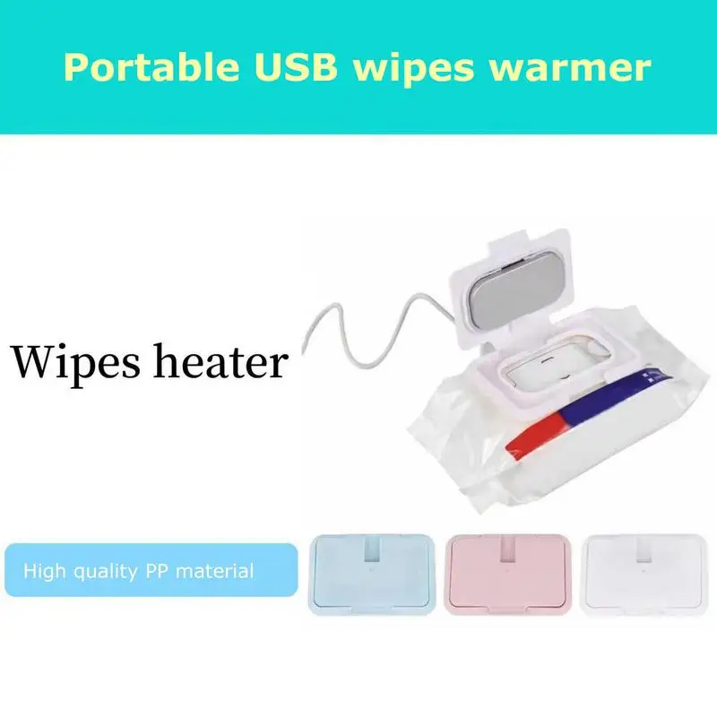 Portable Baby Wipe Warmer Heater Wet Towel Dispenser Napkin Heating Box Home/Car Use Mini Wipe Warmer Case Disinfecting Wipes