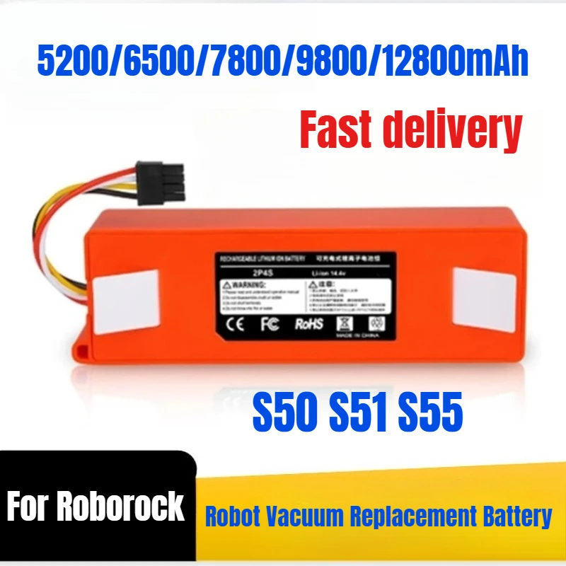 

5200-12800mAh for Roborock S50 S51 S55 Lithium-ion Robot Vacuum Replacement Battery