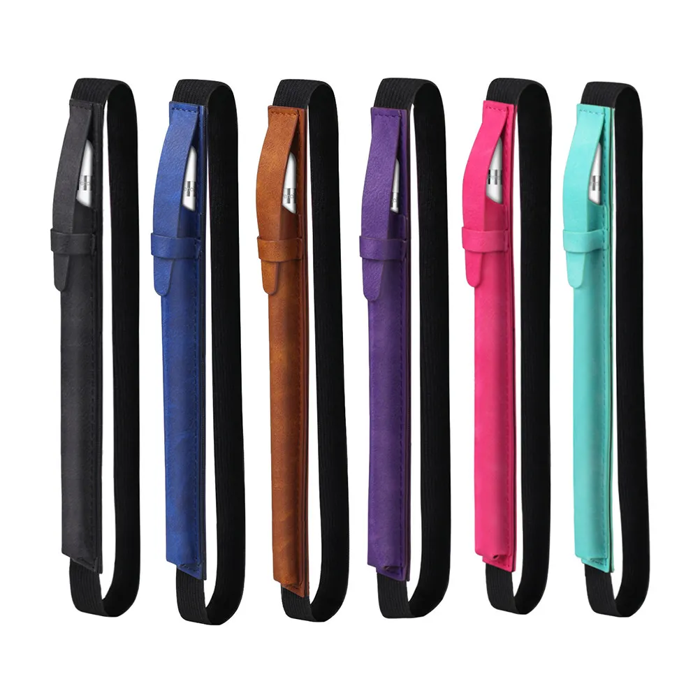 PU Pencil Holder Sleeve with Elastic Band for 9.7 10.5 12.9 Cases Perfect Fit Snug Secure Protection Blue