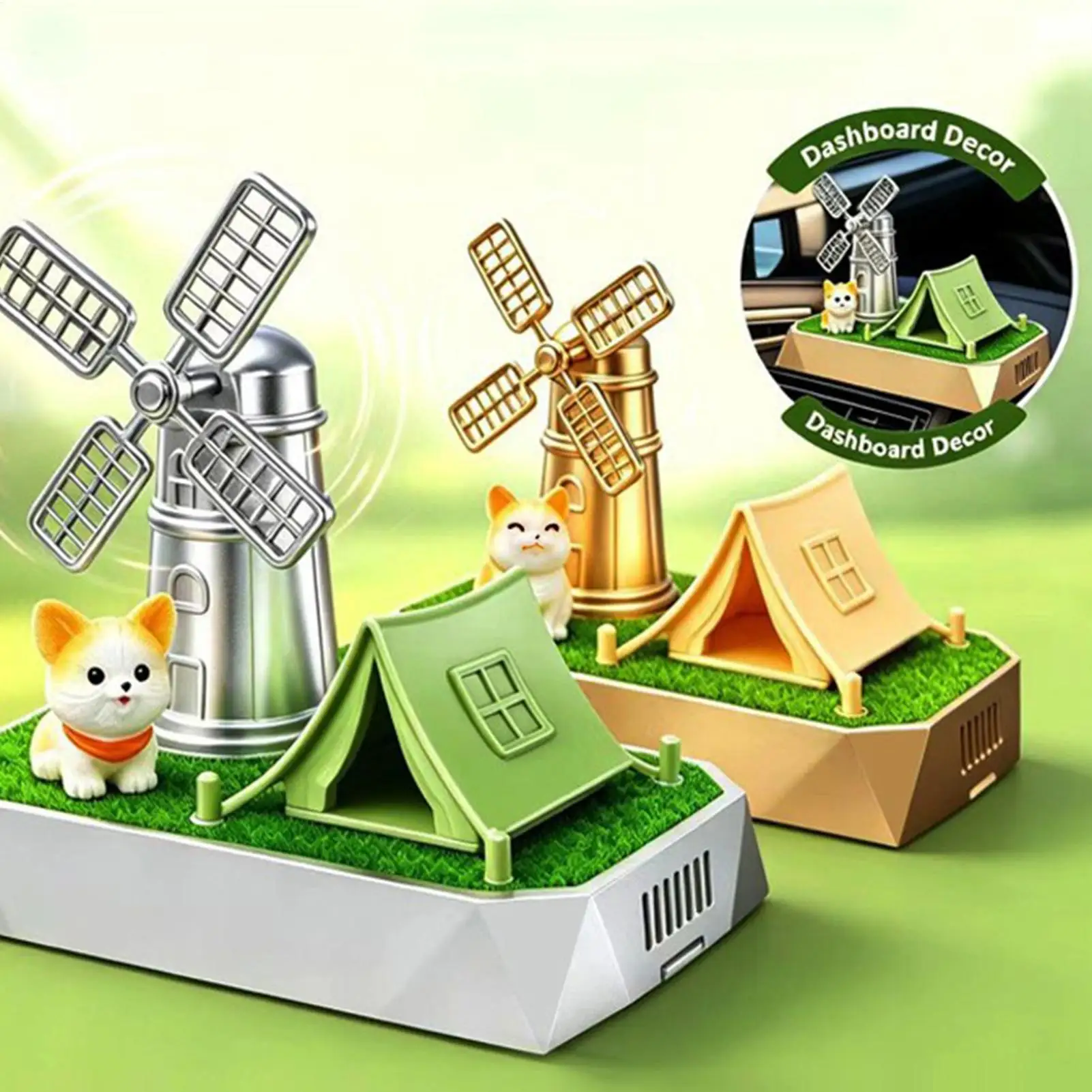 Car Air Freshener Windmill Shaped Solar Powered Rotating Perfume Car Odor Eliminator For Vehicle Truck SUV RV Interior Dashboard