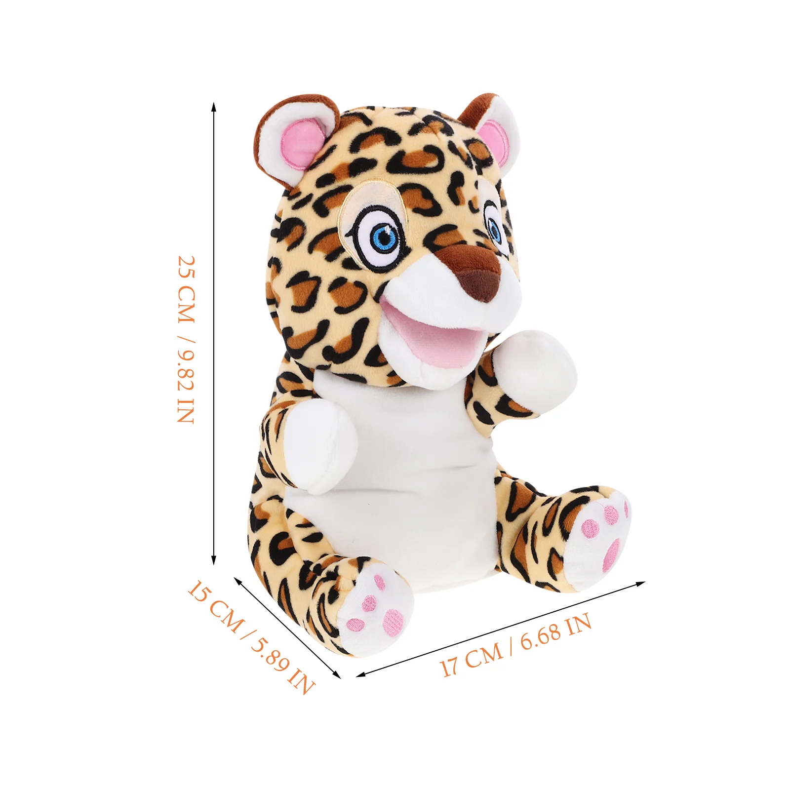 Parent-child Plush Toy Ventriloquist with Movable Mouth Animal Hand Puppet (leopard) Children Stuffed Puppets