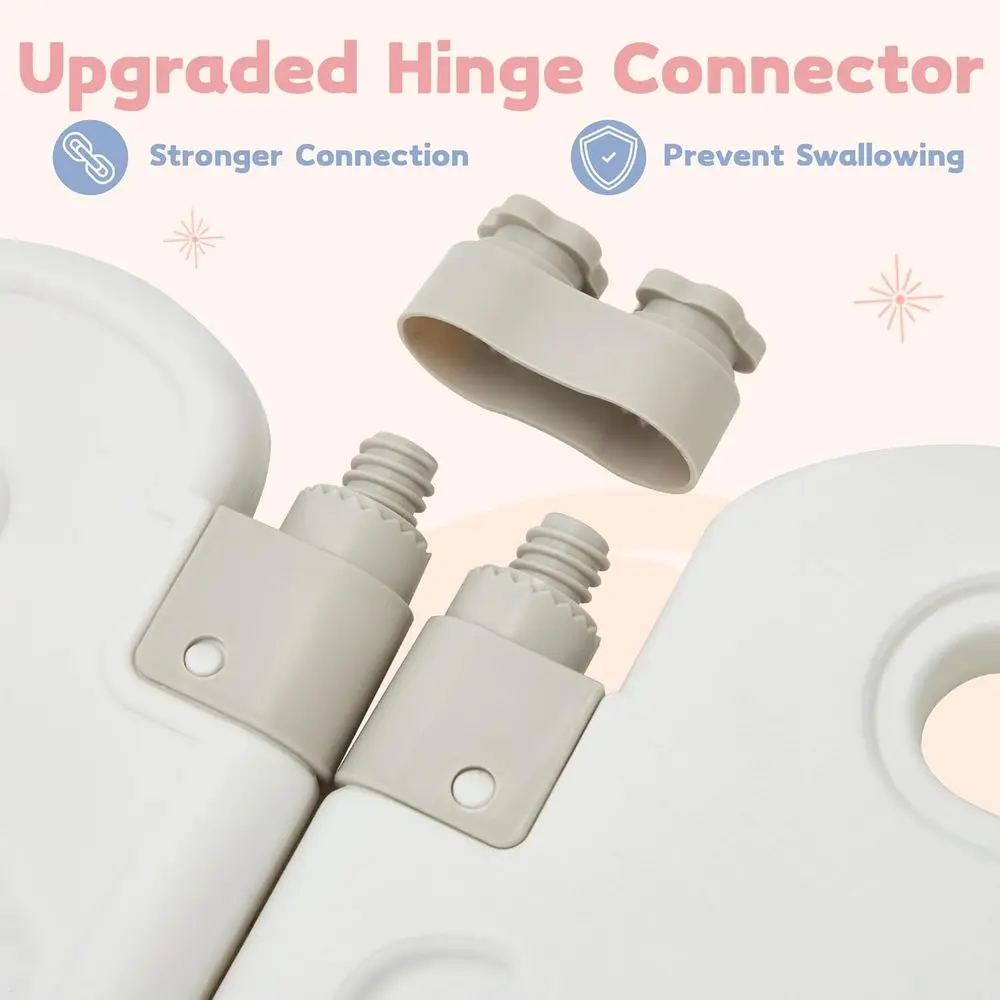 روضة بلاستيكية قابلة للطي مع 14 لوحة، باب قابل للقفل، مشغل موسيقى، شبكة كرة قدم، وتروس دوارة للأطفال الصغار #6