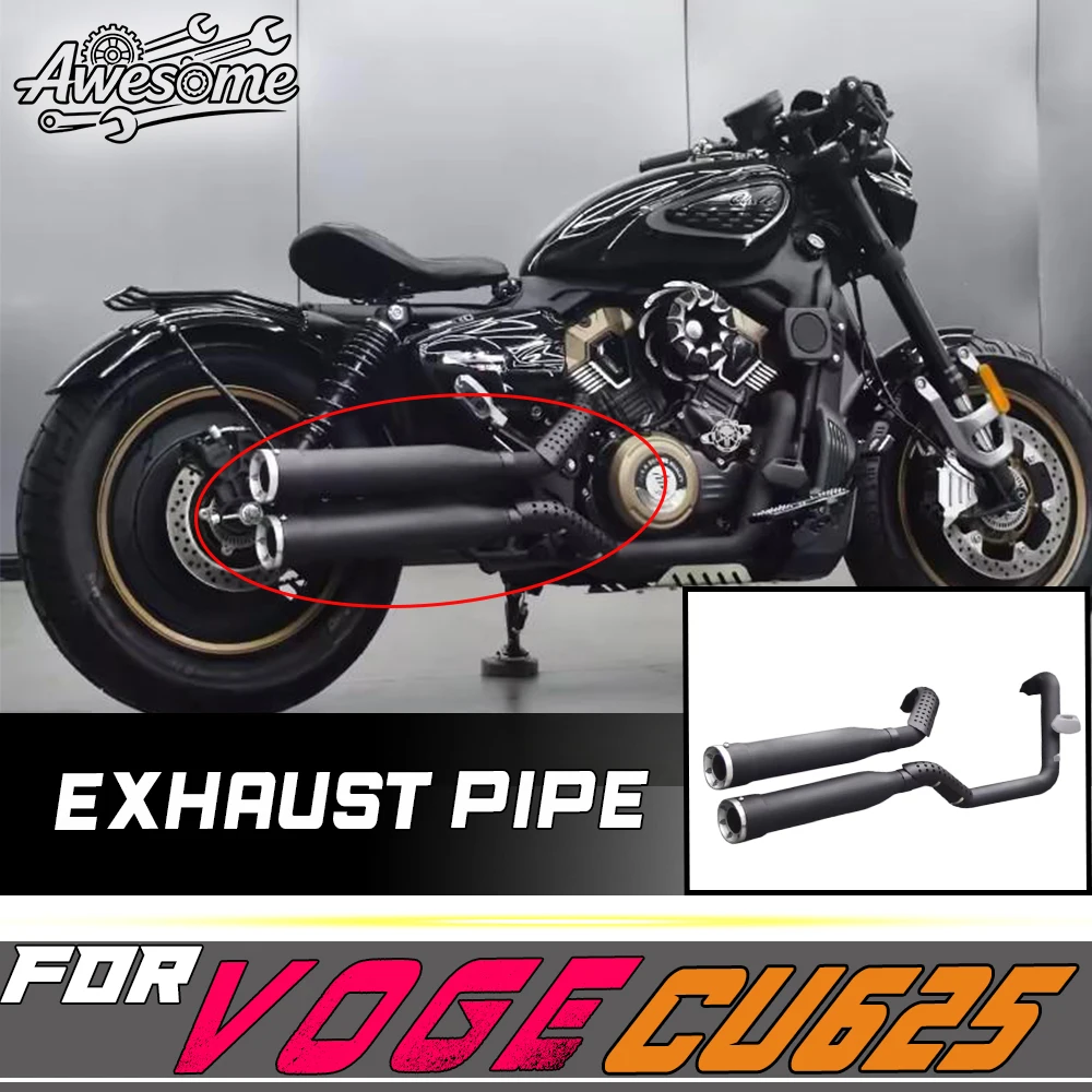 Right Side Dual Full Exhaust Fit For VOGE CU625 Deep Mellow Sound
