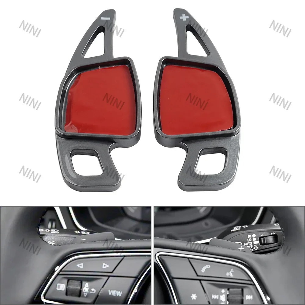 Accessories For Audi A3 A4 S4 B9 A5 A6 A7 S4 S5 2Pcs ABS Car Steering Wheel Shifter Paddle Extension Grey/Blue