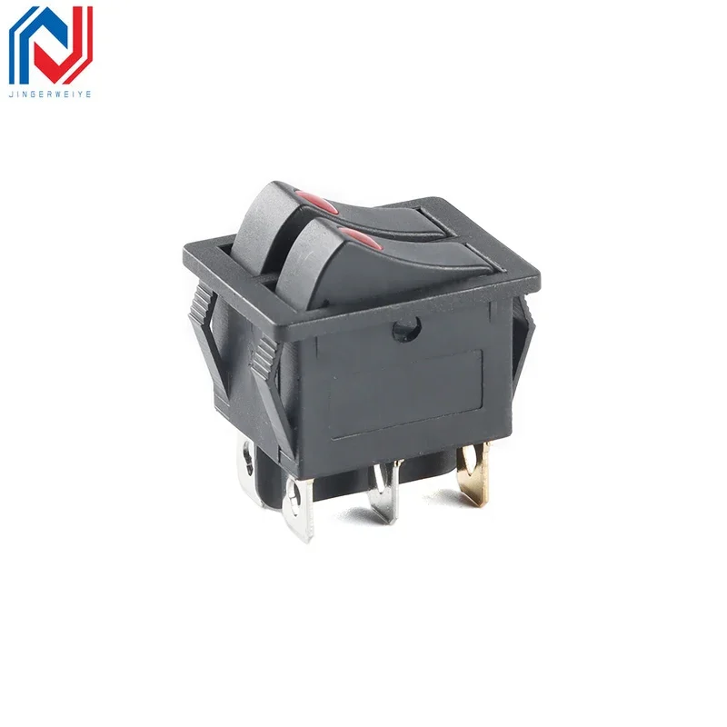 1Pcs/lot KCD6 6PIN 16A 250V 20A 125V Double Light Switch Rocker Switch ON-OFF KCD6 Button Lights Boat Power Switch