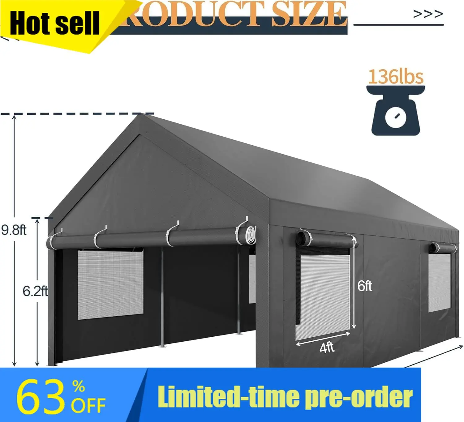 12X20 Ft Heavy-Duty…