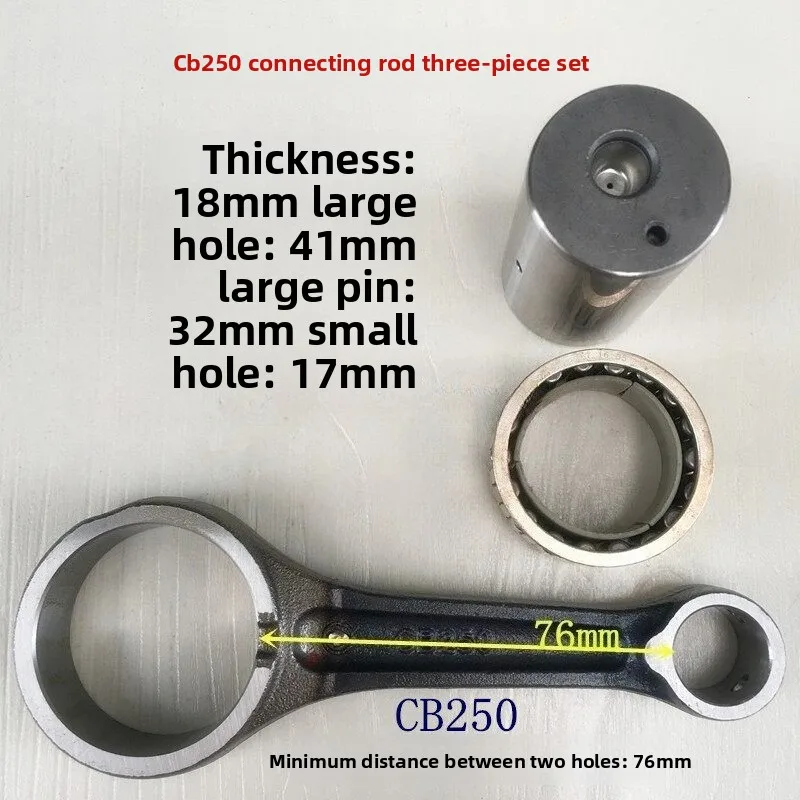 CB250-G Connecting Rod Kit, 3Pcs Motorcycle Engine Conrod Set,for CB250/CBB250/CB250-2 Off-road Dirt Bike Crankshaft Replacement