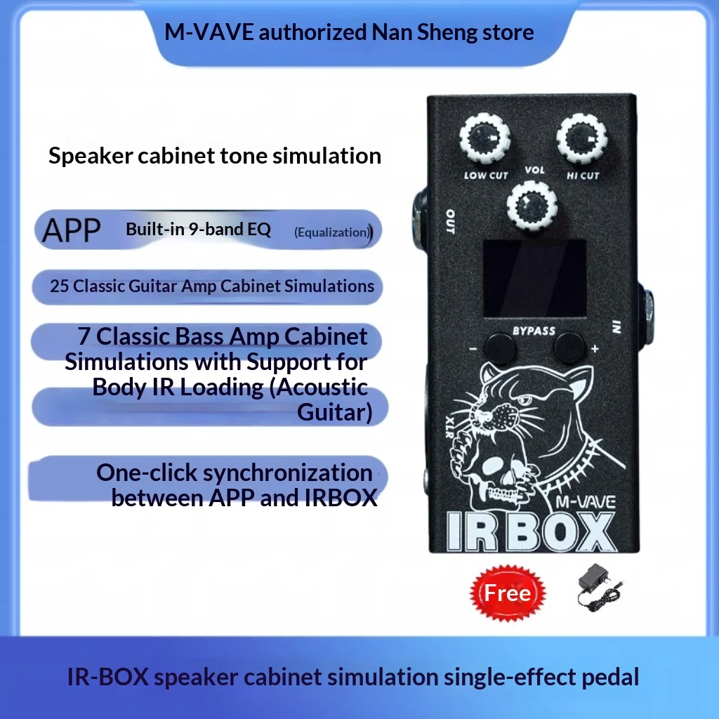 M VAVE IR Box Guitar Effect Pedal Cabinet Simulator 9 Band EQ For Electric Guitar Bass Acoustic Guitar Stage Performance