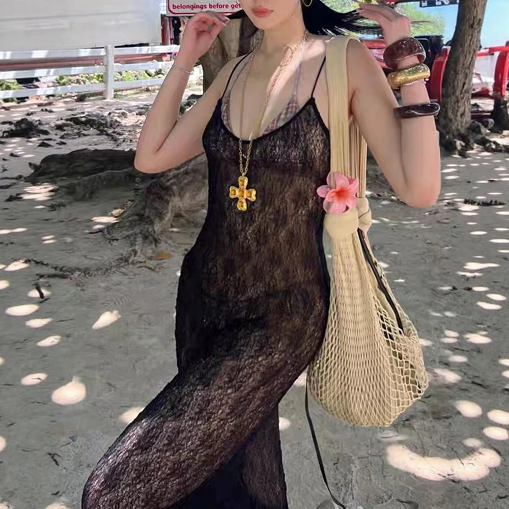 ชุดเดรสแม็กซี่แขนกุดสำหรับผู้หญิง ฤดูใบไม้ร่วง ทรงยาวเข้ารูป ระบายอากาศได้ดี คอเหลี่ยม สายเดี่ยว เหมาะสำหรับใส่ในชีวิตประจำวันและวันหยุด ผ้าบางเบา