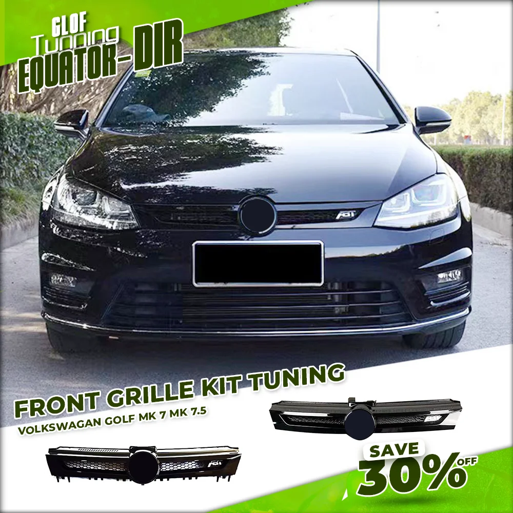 

Front Grille Upgrade For VW Golf 7 Rline GTI R 2013-2016 MK7 MK7.5 Golf Body kit Airntake Grille With Logo ABT Carbon Fiber