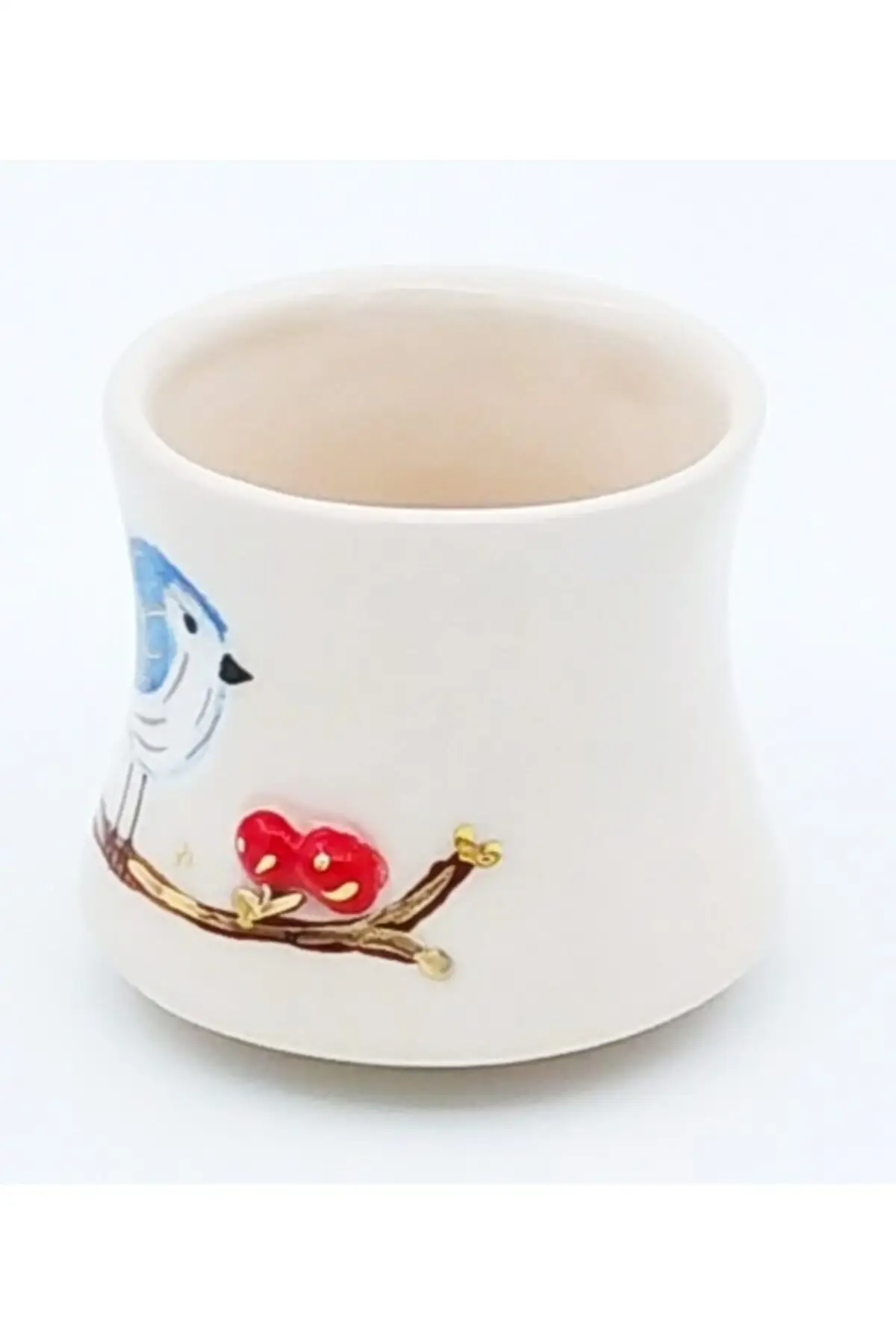 DOLBOVI 24 sterling gold embroidered, bird figured, 100 handmade, turkish coffee cup