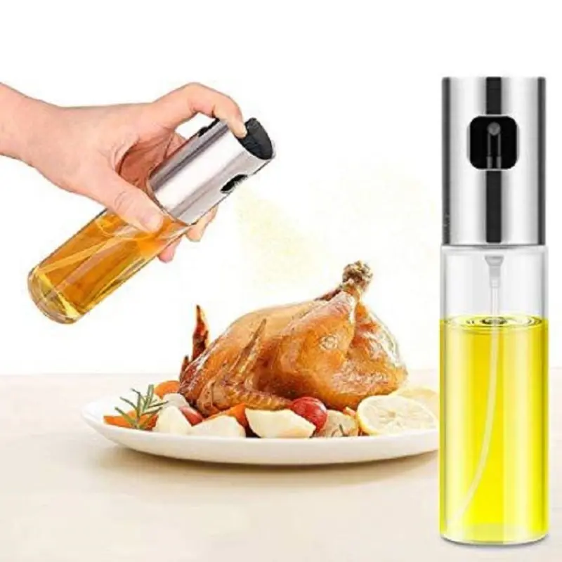 Oil Spray Bottle Leak-proof Drops Oil Dispenser Stainless Steel Olive Vinegar Sprayer Pot Seasoning Kettle BBQ Home Kitchen Tool