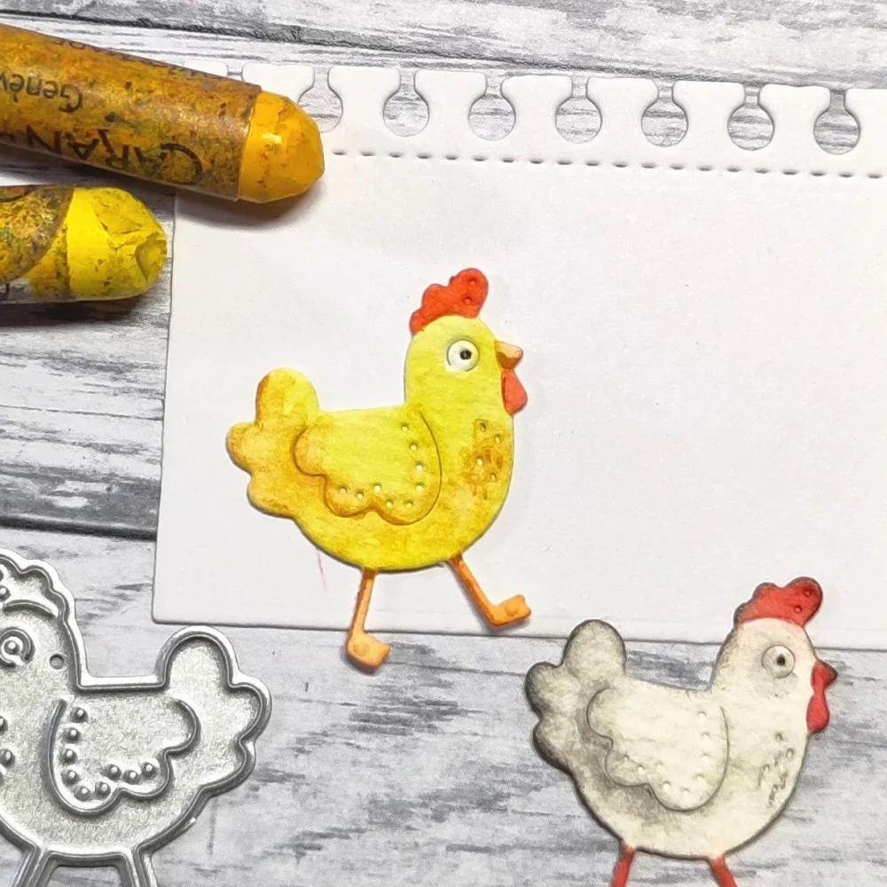 

Chicken Metal Cutting Dies 2024 New Arrivals Cut Scrapbook Craft Decoration Embossing Template DIY Greeting Card Handmade