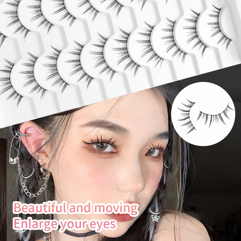 5/7/10 Paar Manga-Wimpern Weiche Natürliche Künstliche Wimpern Lange Fake Anime Wimpern Make-up Handgefertigtes Wimpernverlängerungs-Set – Detail 9