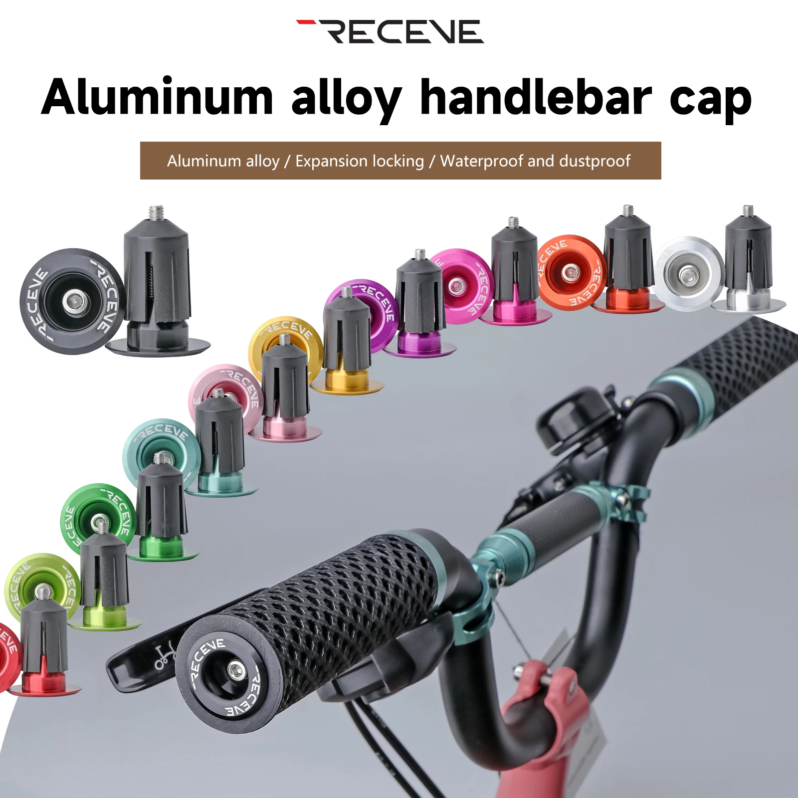 

RECEVE Bicycle Handlebar Plugs Expansion Mtb Lock On Grips Mountain Bike Aluminum Alloy Handlebar End Cap Cuffs For Handle Cover