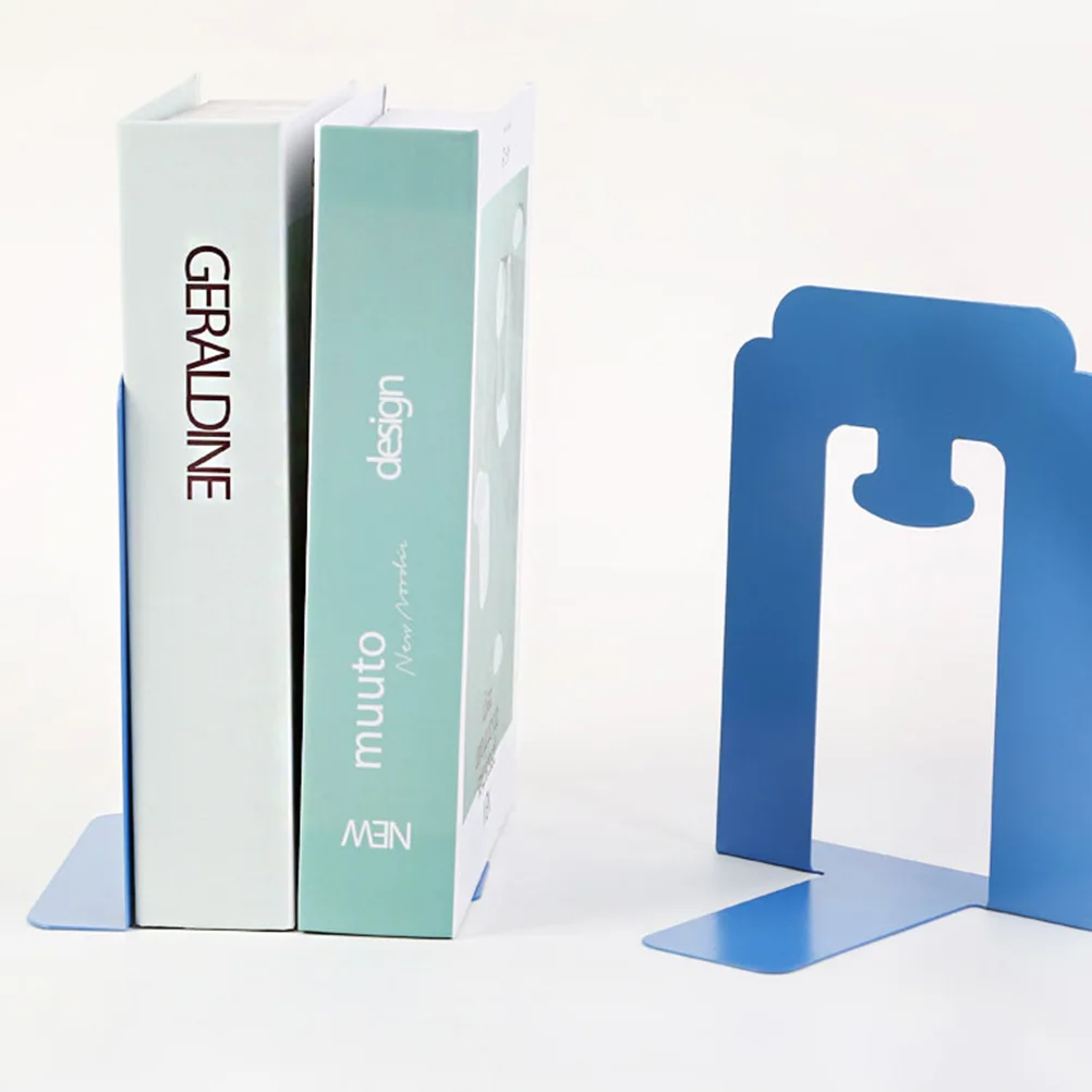 

4 Pcs Holders Tie Braces Bookends for Shelves Sorting Machine Organizer Blue Office