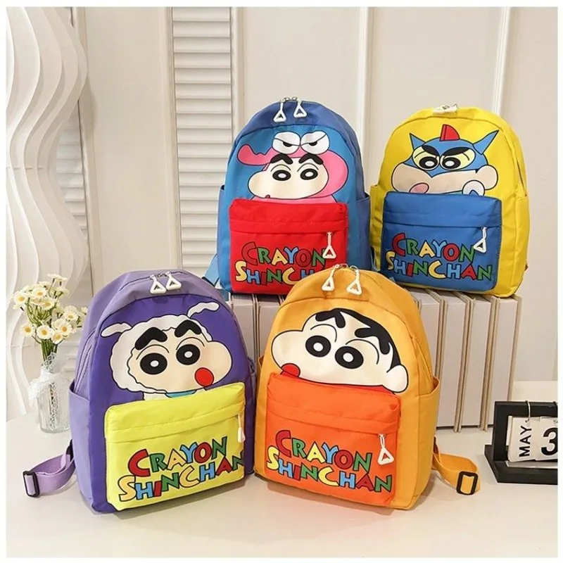 

New Cute Cartoon Crayon Shin-shikan Doll Backpack Student Versatile Color Block Backpack Kawaii Anime Peripheral Schoolbag Gift